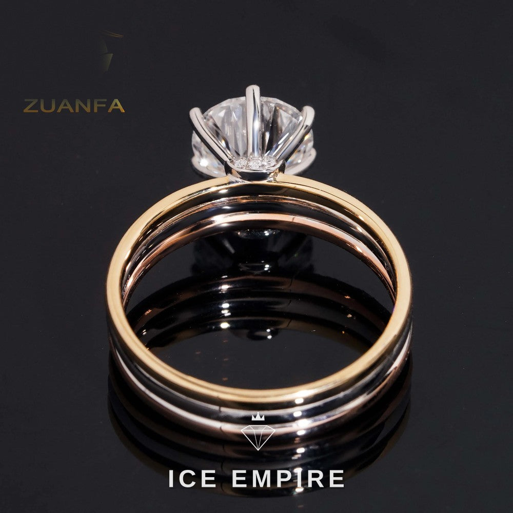 Iced Out 18K Gold Lab Grown Diamond Wedding Band