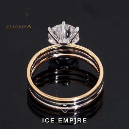 Iced Out 18K Gold Lab Grown Diamond Wedding Band