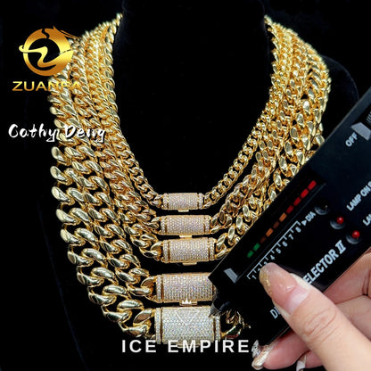 Iced Out Rose Gold Plated Moissanite Cuban Chain