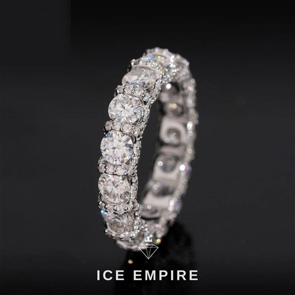 Iced Out 925 Silver Moissanite Hoop Earrings