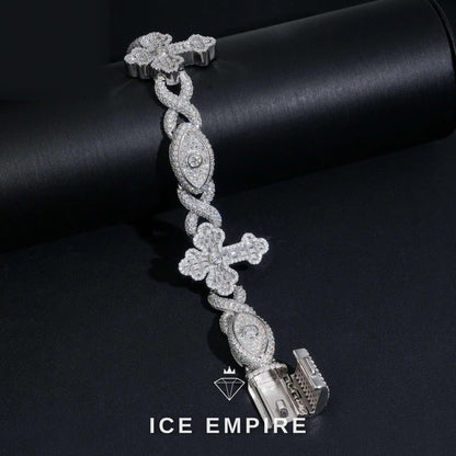 Iced Out Baguette Gold Plated Moissanite Cuban Chain