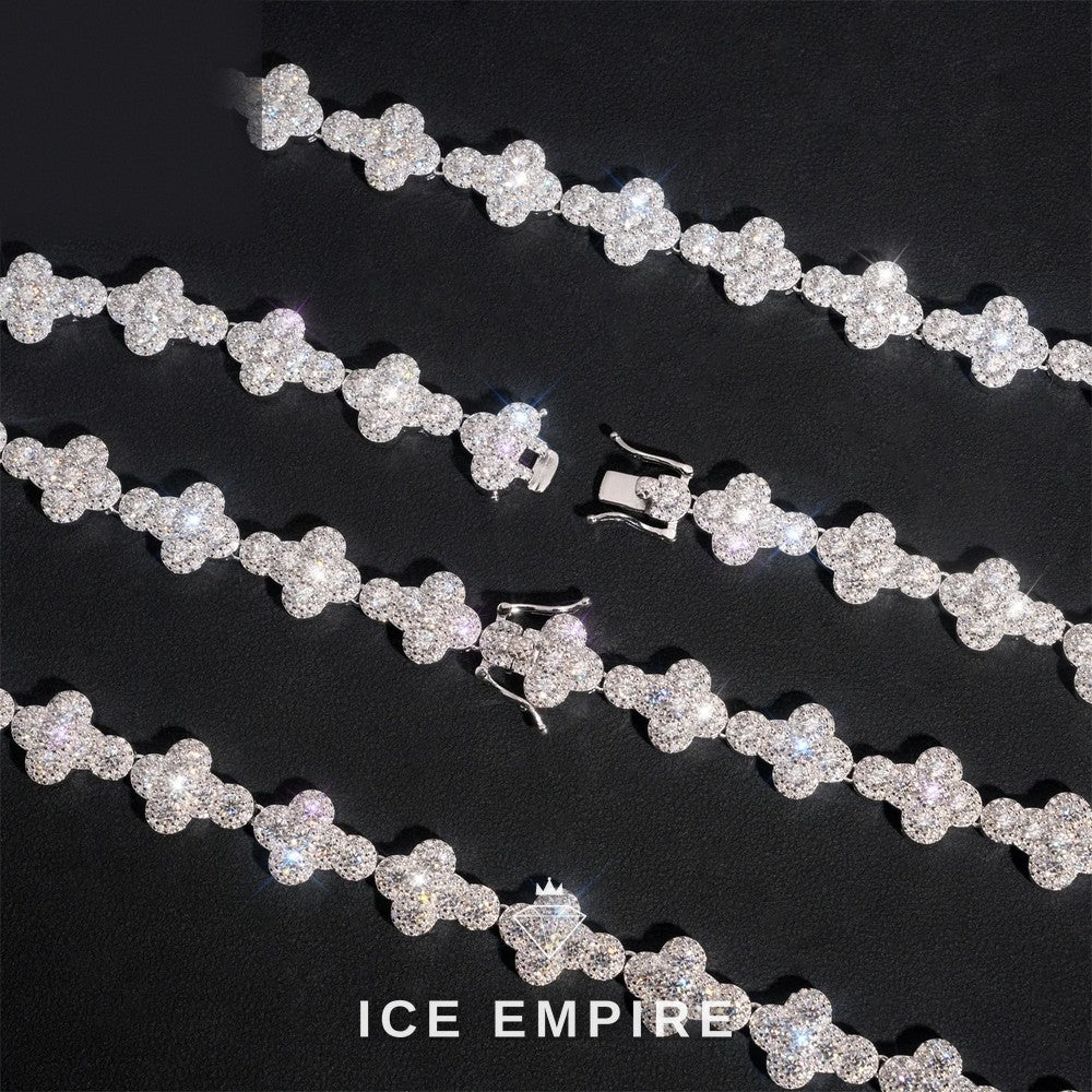 Iced Out Cross Rose Gold Plated Moissanite Cuban Chain