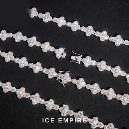 Iced Out Baguette Rose Gold Plated Moissanite Cuban Chain