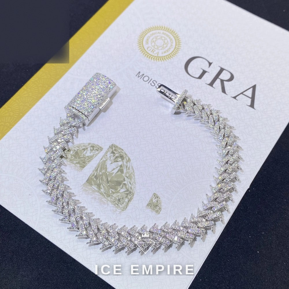 Iced Out 925 Silver Moissanite Cuban Chain
