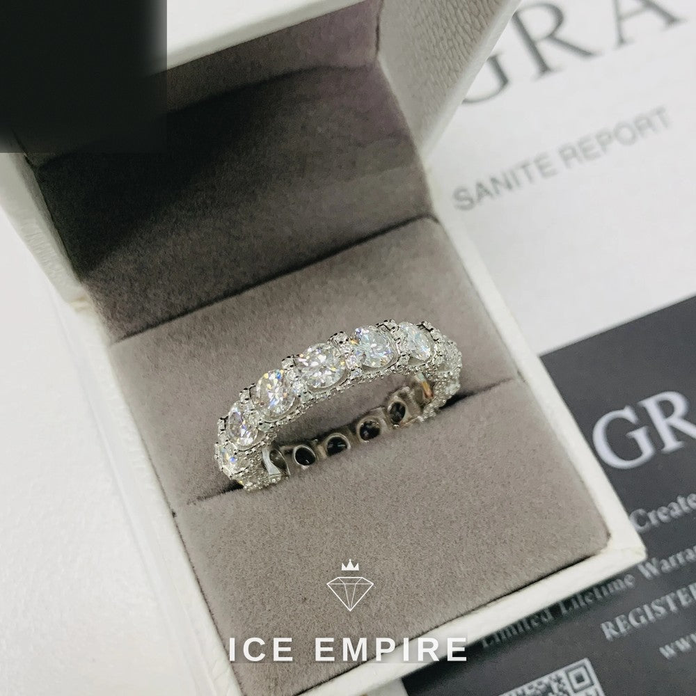 Iced Out 925 Silver Moissanite Ring