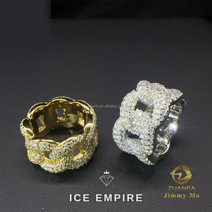 Iced Out 925 Silver Moissanite Cuban Chain