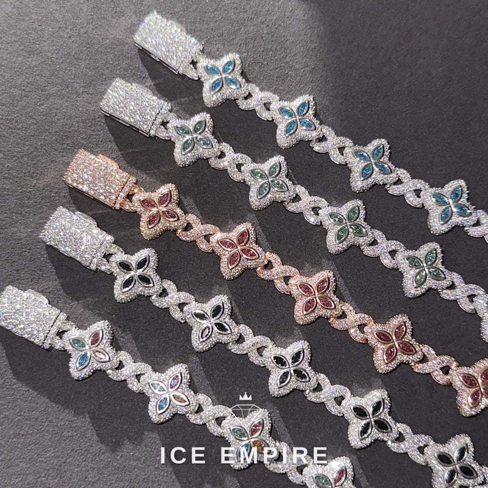 Iced Out 925 Silver Moissanite Cuban Chain