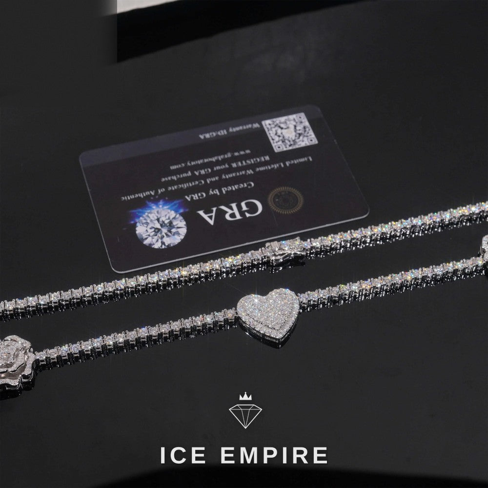 Iced Out Rose Gold Plated Moissanite Cuban Chain