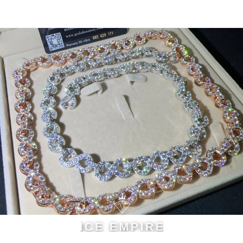 Iced Out Rose Gold Plated Moissanite Cuban Chain