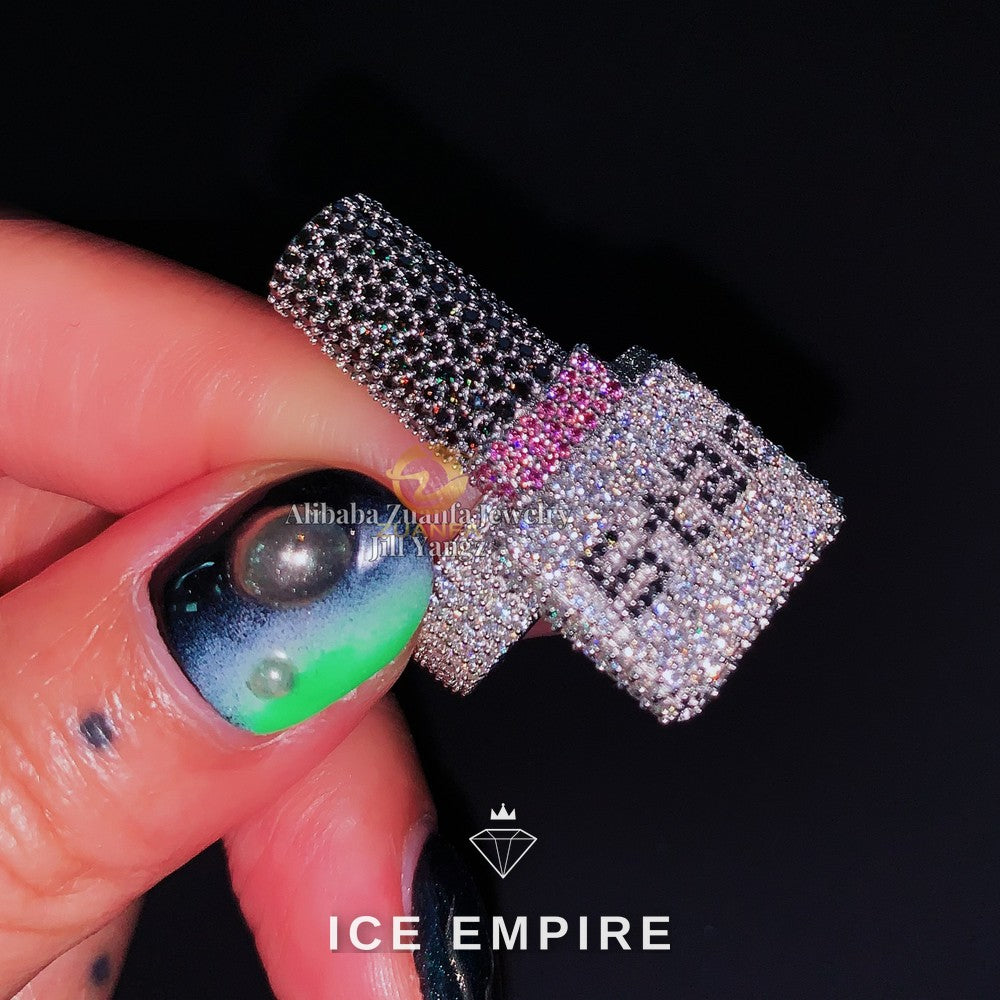 Iced Out Rose Gold Plated Moissanite Ring
