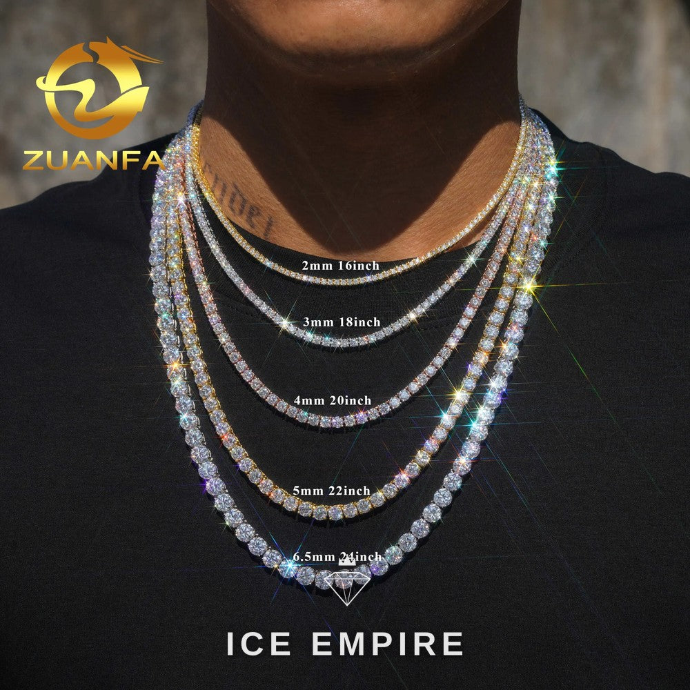 Iced Out Rose Gold Plated Moissanite Tennis Chain