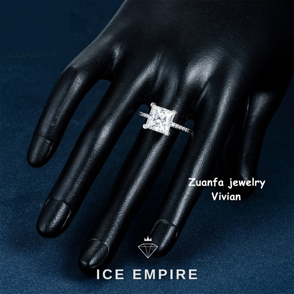 Iced Out 925 Silver Moissanite Ring