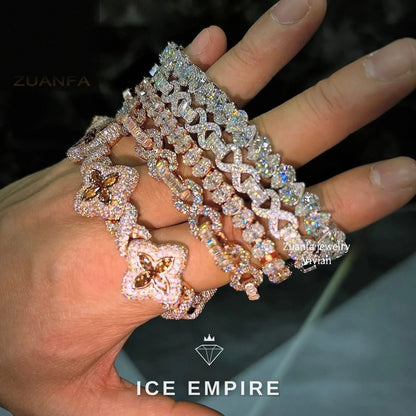 Iced Out 925 Silver Moissanite Tennis Chain