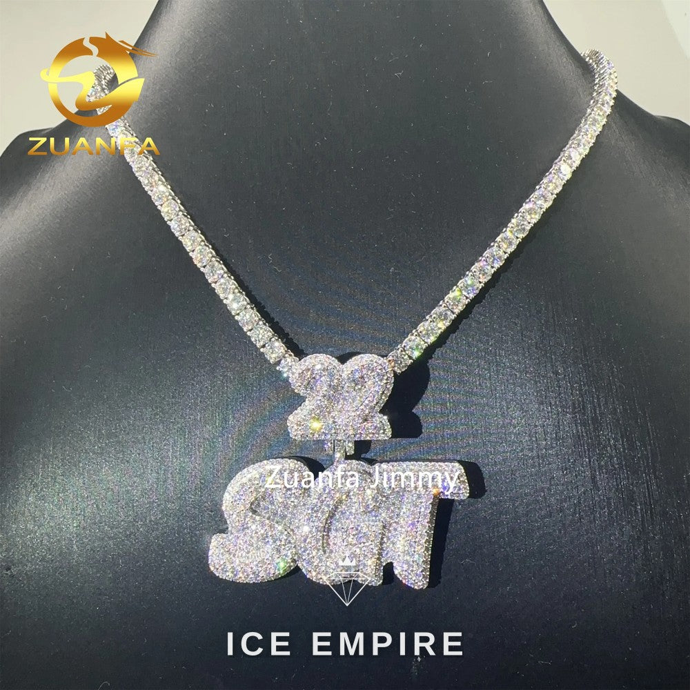 Iced Out 925 Silver Moissanite Tennis Chain