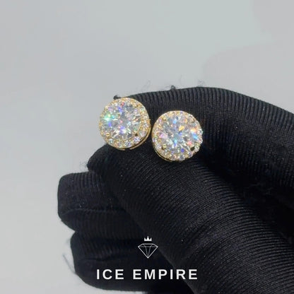 Iced Out 925 Silver Moissanite Stud Earrings