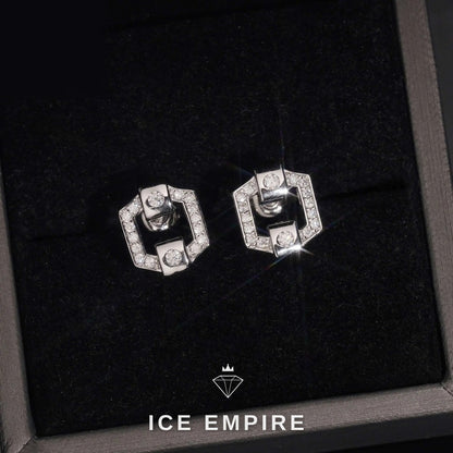 Iced Out 14K Gold Moissanite Stud Earrings