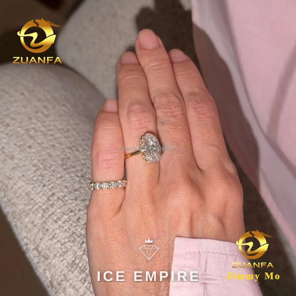 Iced Out 14K Gold Lab Grown Diamond Engagement Ring
