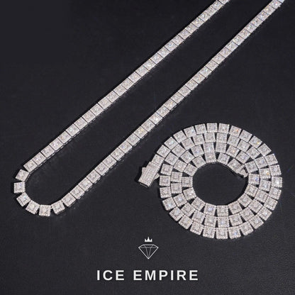 Iced Out 925 Silver Moissanite Tennis Chain