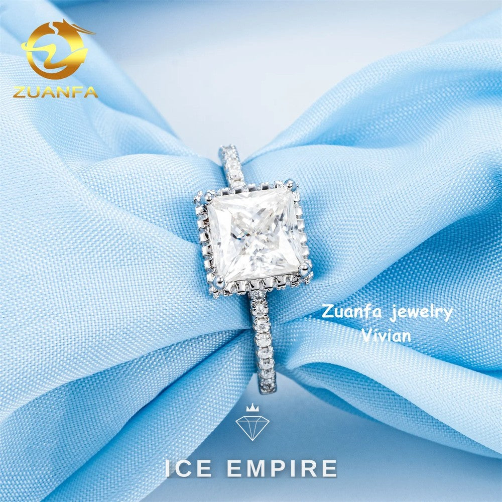 Iced Out 925 Silver Moissanite Ring