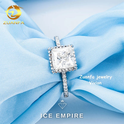 Iced Out 925 Silver Moissanite Ring