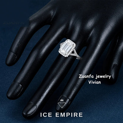 Iced Out 925 Silver Moissanite Ring
