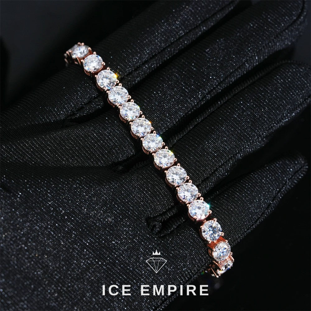 Iced Out 10K Gold Moissanite Tennis Chain
