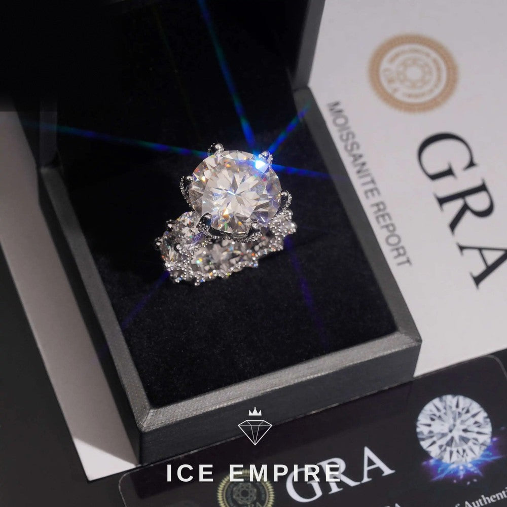 Iced Out Gold Plated Moissanite Engagement Ring