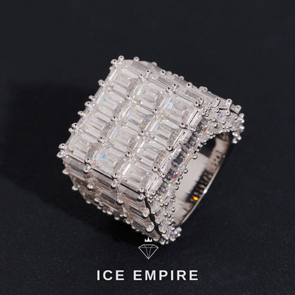 Iced Out 925 Silver Moissanite Ring