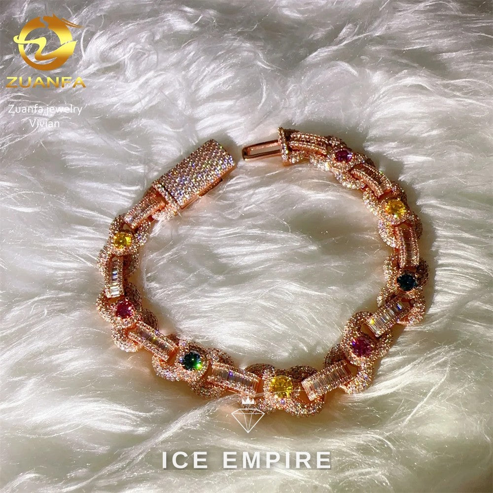 Iced Out Rose Gold Plated Moissanite Cuban Chain