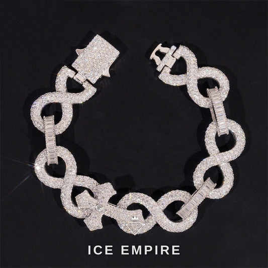 Iced Out Cross Rose Gold Plated Moissanite Cuban Chain