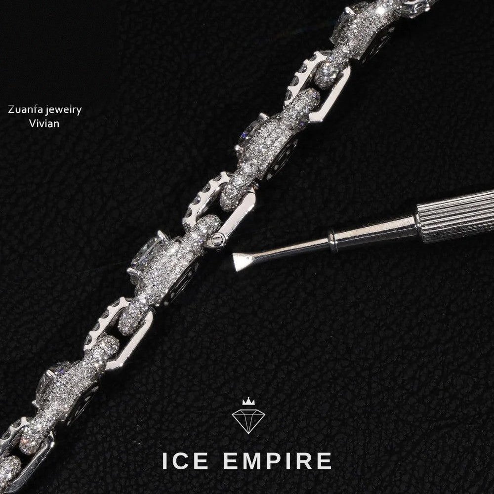 Iced Out Rose Gold Moissanite Cuban Chain
