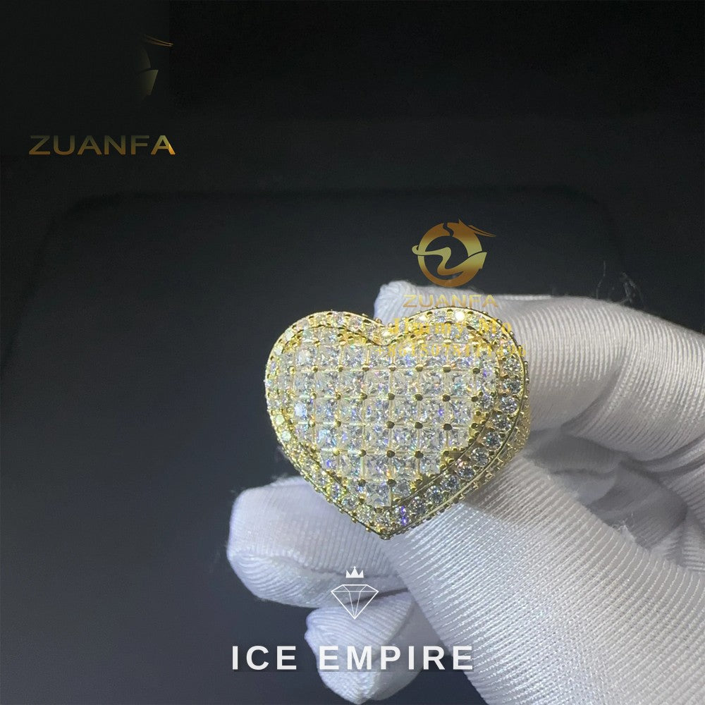 Iced Out Baguette 925 Silver Moissanite Ring