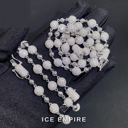 Iced Out 925 Silver Moissanite Cuban Chain