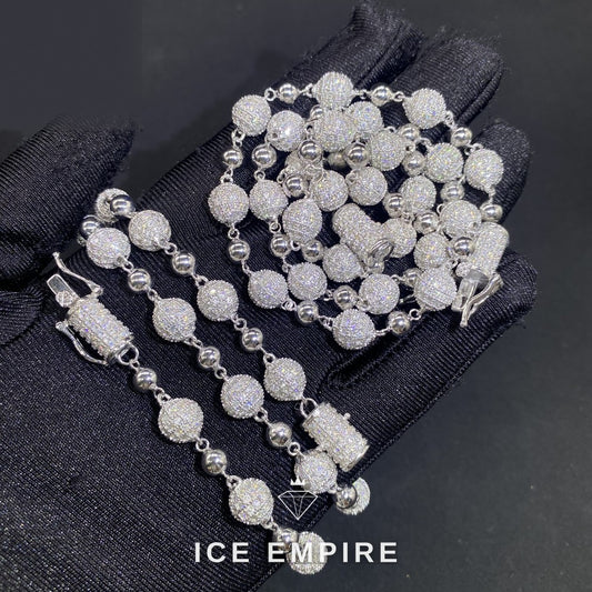 Iced Out 925 Silver Moissanite Cuban Chain