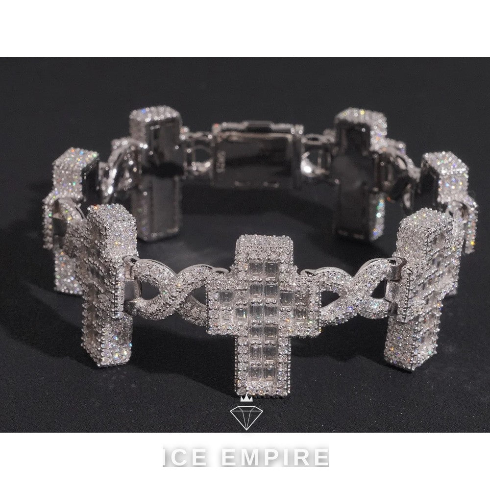 Iced Out 925 Silver Moissanite Cuban Chain