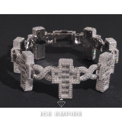 Iced Out 925 Silver Moissanite Cuban Chain
