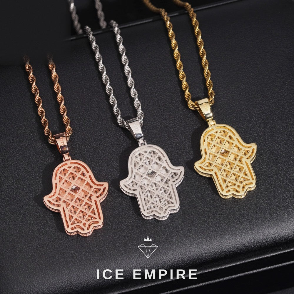 Iced Out Rose Gold Plated Moissanite Pendant