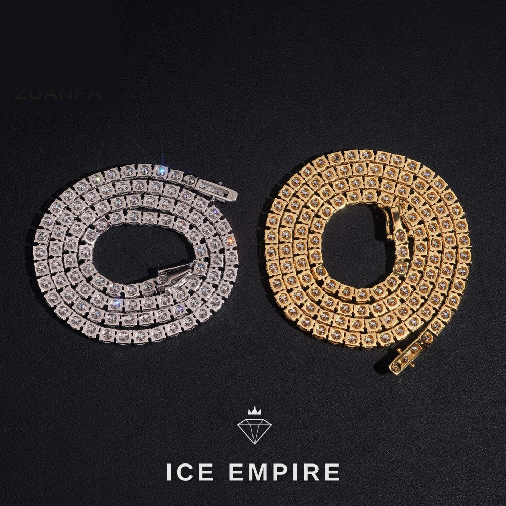 Iced Out Rose Gold Plated Moissanite Tennis Chain