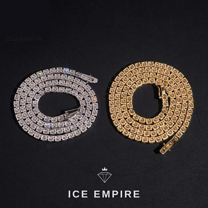 Iced Out Rose Gold Plated Moissanite Tennis Chain
