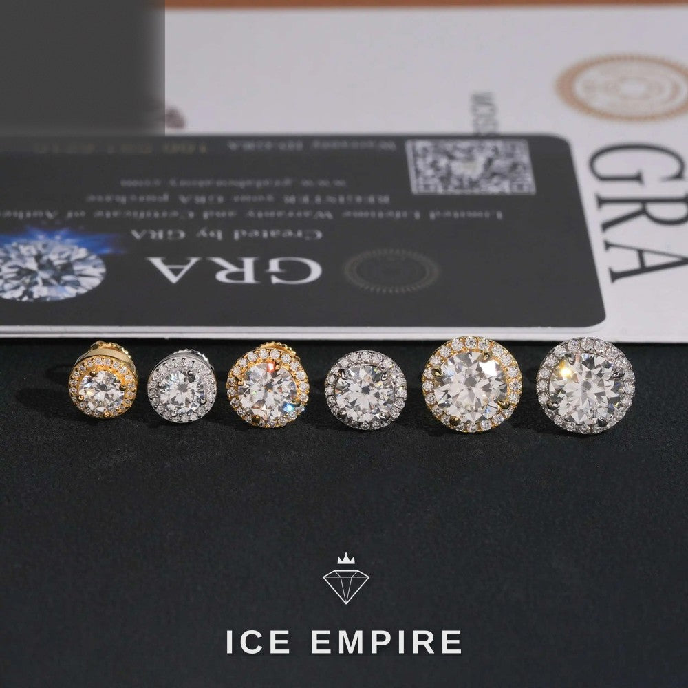 Iced Out 925 Silver Moissanite Earrings