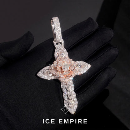 Iced Out Cross Gold Plated Pendant