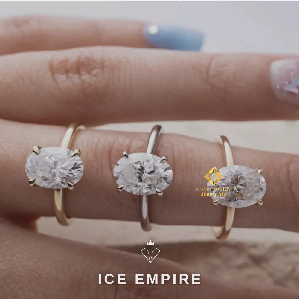 Iced Out Rose Gold Plated Moissanite Engagement Ring