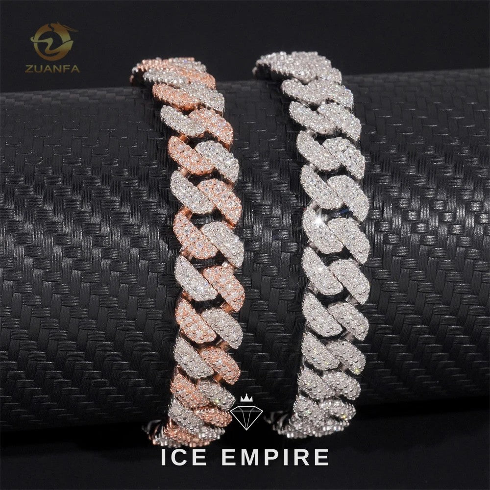 Iced Out Rose Gold Plated Moissanite Cuban Chain