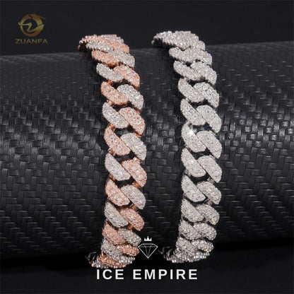 Iced Out Rose Gold Plated Moissanite Cuban Chain