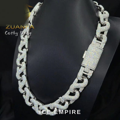 Iced Out Rose Gold Plated Moissanite Cuban Chain