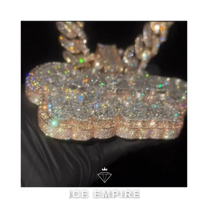 Iced Out 925 Silver Pendant