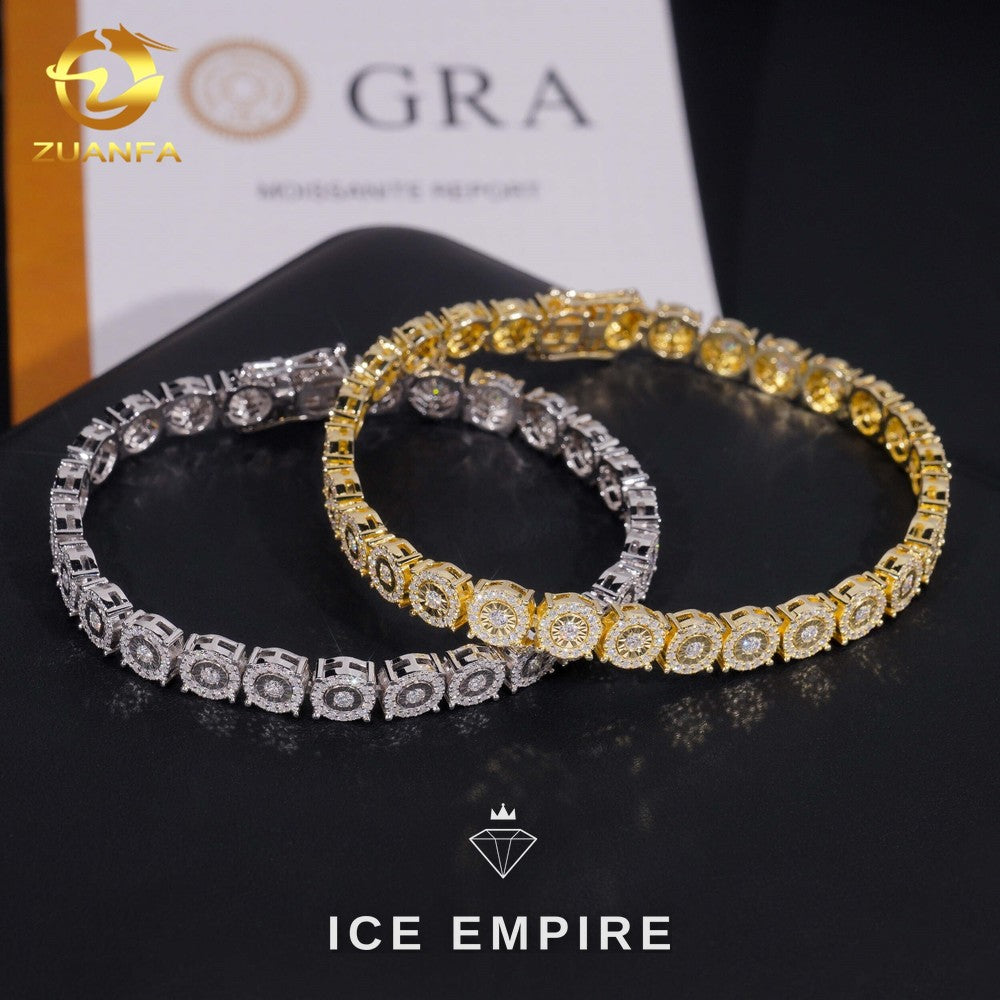 Iced Out Gold Plated Moissanite Bracelet