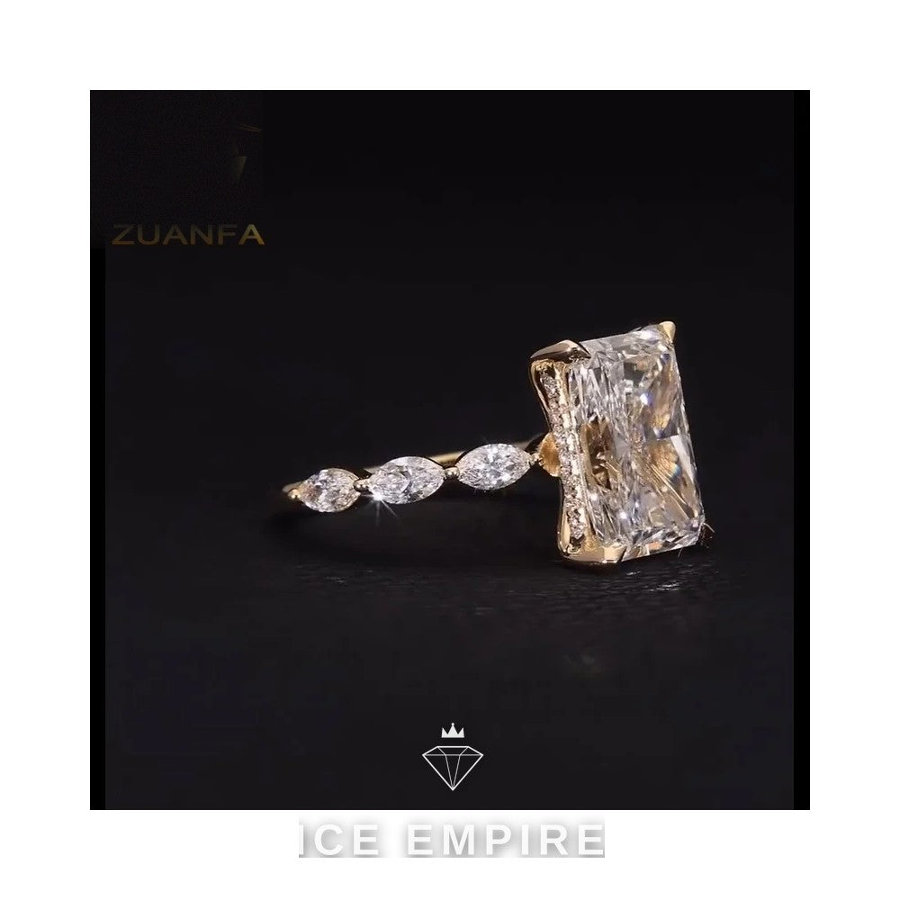 Iced Out Gold Plated Lab Grown Diamond Wedding Band