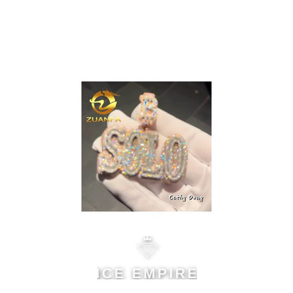 Iced Out Baguette Rose Gold Plated Moissanite Pendant