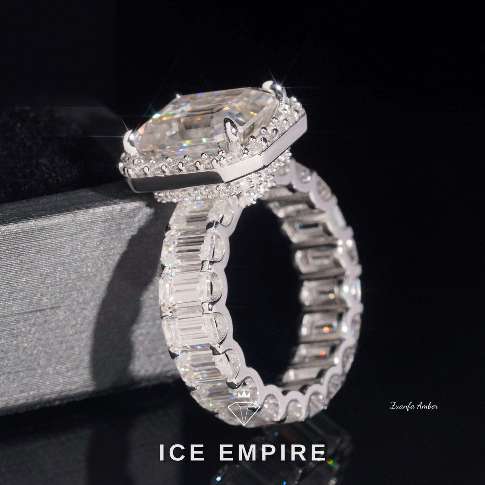 Iced Out 14K Gold Lab Grown Diamond Wedding Band